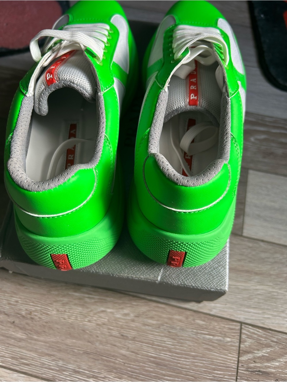 Men's Neon Green Athletic Sneakers - Picture 3 of 6